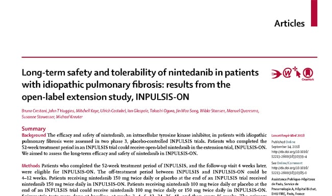 Long-term Safety and Tolerability of Nintedanib in Patients with IPF